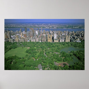 Póster Aerial view of Central Park and the west side