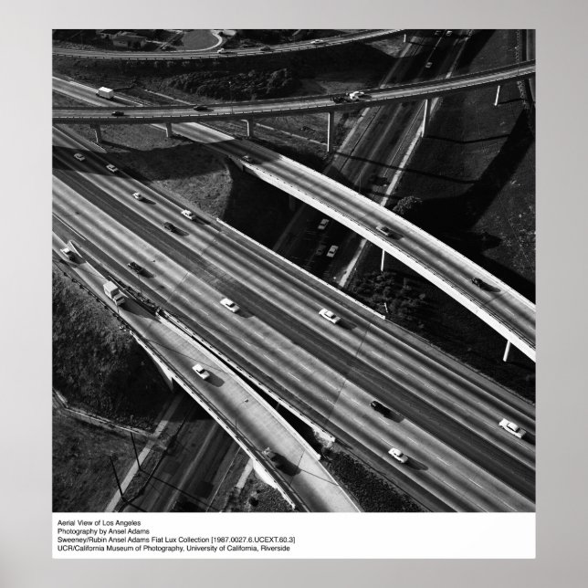 Poster Aerial View of Los Angeles by Ansel Adams (Frente)