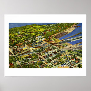 Poster Aerial View of Marquette, Michigan Postcard