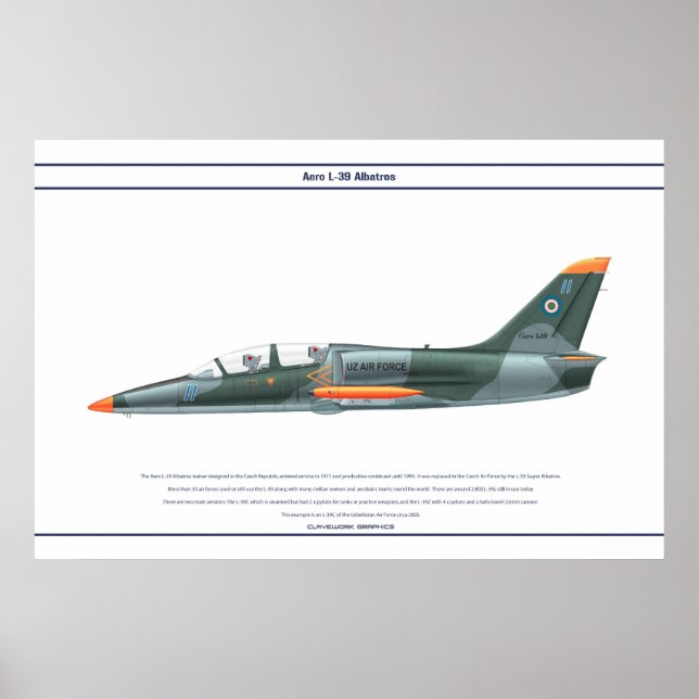 Poster Aero L-39 Usbequistão (Frente)