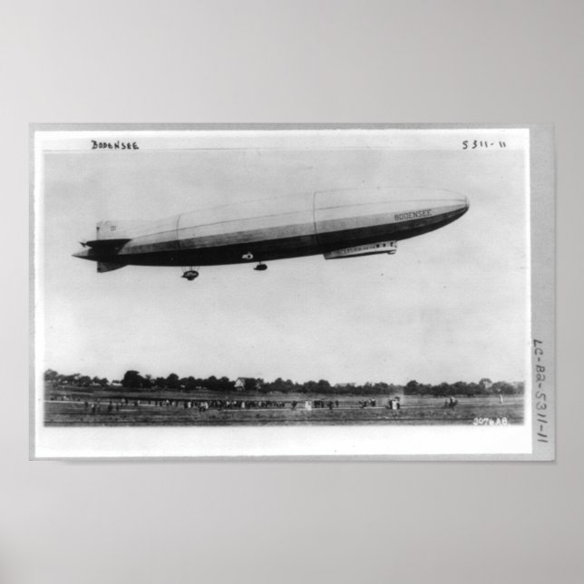 Póster Aeródromo Zeppelin Bodensee Berlin Alemanha (Frente)
