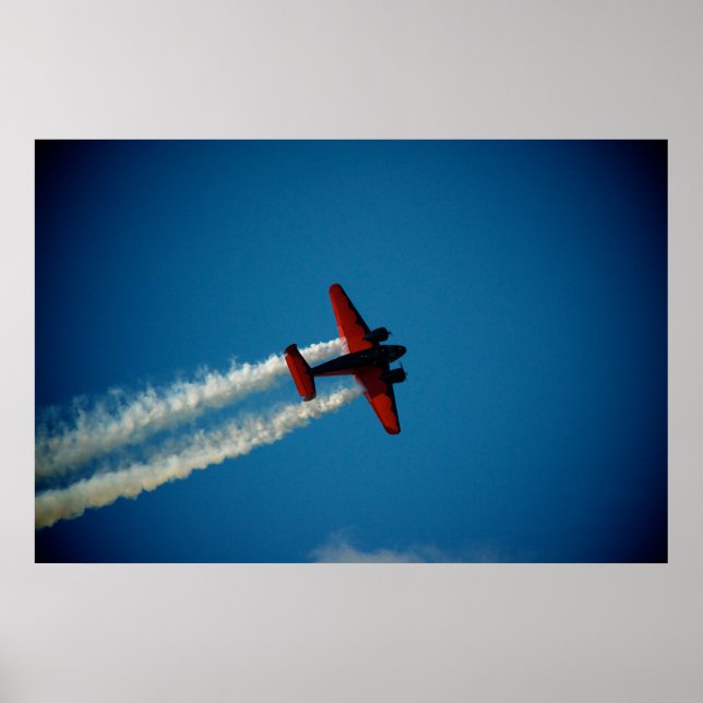 Póster Aeronave Classic Beech 18 (Frente)