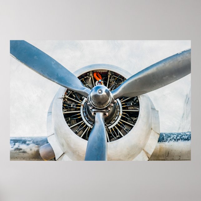 Póster Aeronave Douglas DC-3. Hélice (Frente)