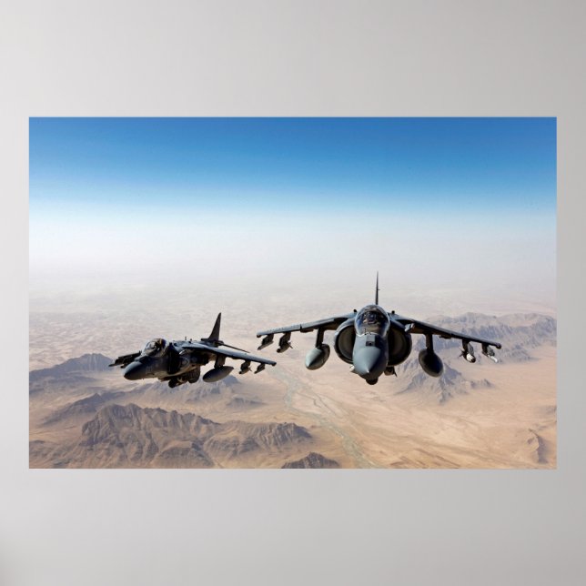 Poster Aeronaves AV-8B Harrier II (Frente)