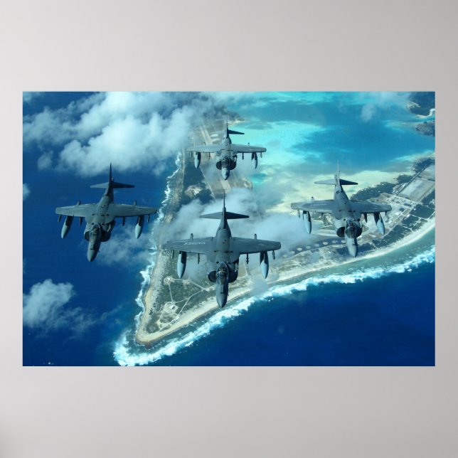 Poster Aeronaves AV-8B Harrier II (Frente)