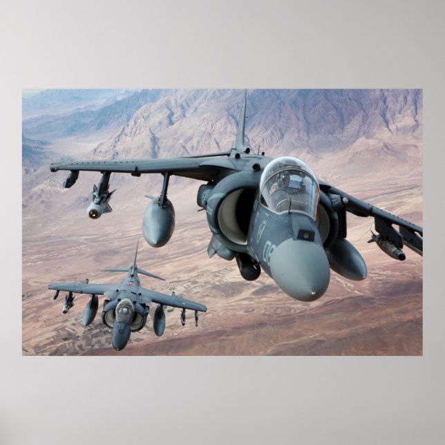 Poster Aeronaves AV-8B Harrier II (Frente)