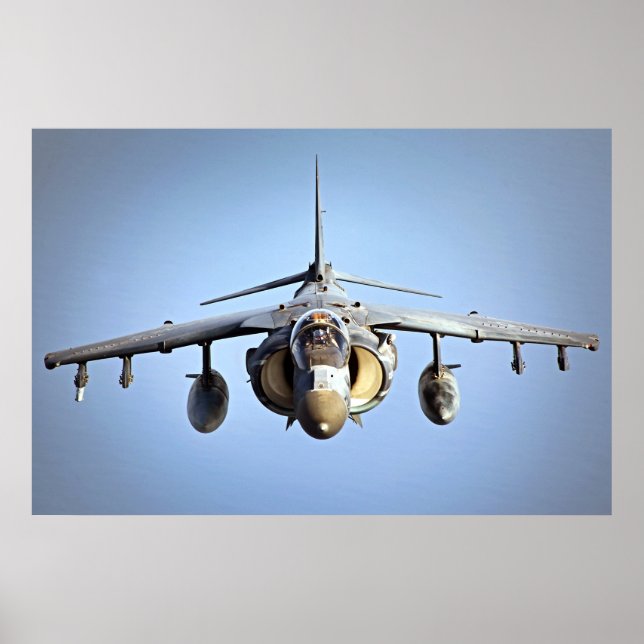 Poster Aeronaves AV-8B Harrier II (Frente)
