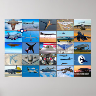 POSTER AERONAVES DE BOMBEIRA ESTRATÉGICA DOS EUA "MONTAGE