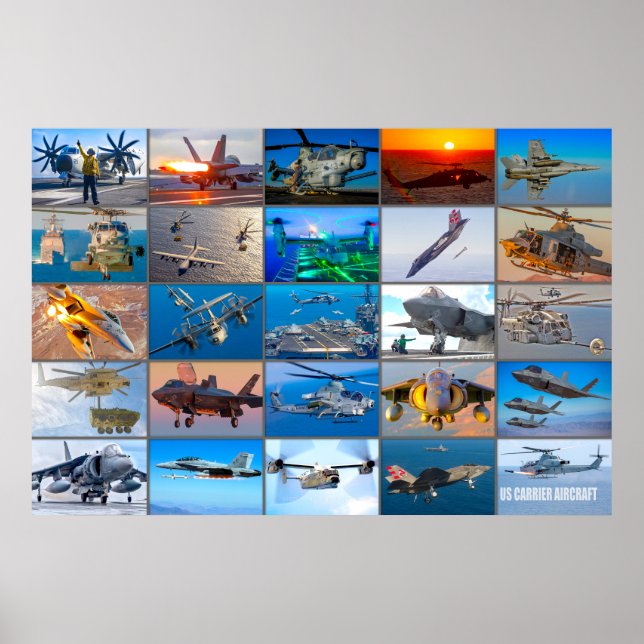 POSTER AERONAVES DE TRANSPORTE DOS EUA "MONTAGE" (Frente)