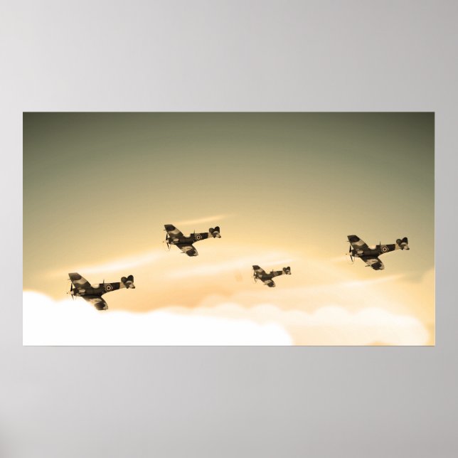 Póster Aeronaves Vintage (Frente)