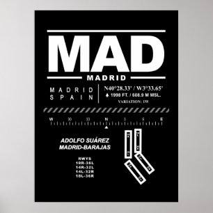 Poster Aeroporto Adolfo Suárez Madrid-Barajas MAD