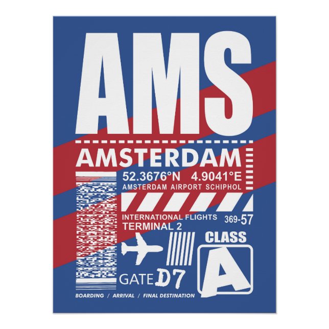 Póster Aeroporto de Amesterdã (Frente)