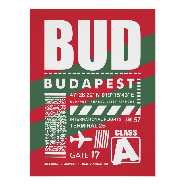 Póster Aeroporto de Budapeste BUD (Frente)