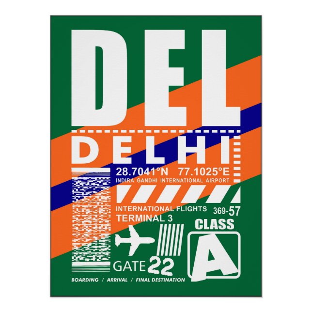 Póster Aeroporto de DEL Delhi (Frente)