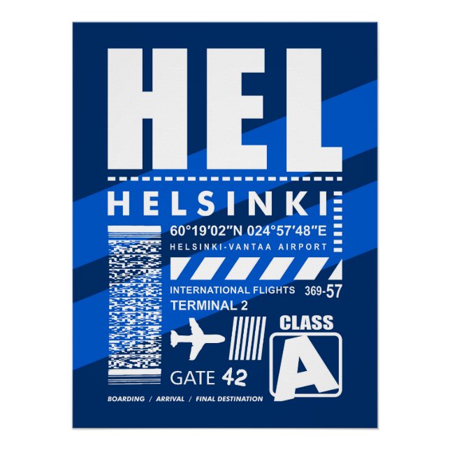 Póster Aeroporto de Helsínquia HEL (Frente)