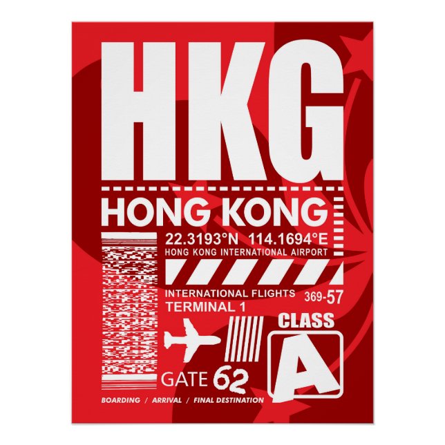 Póster Aeroporto de Hong Kong (Frente)