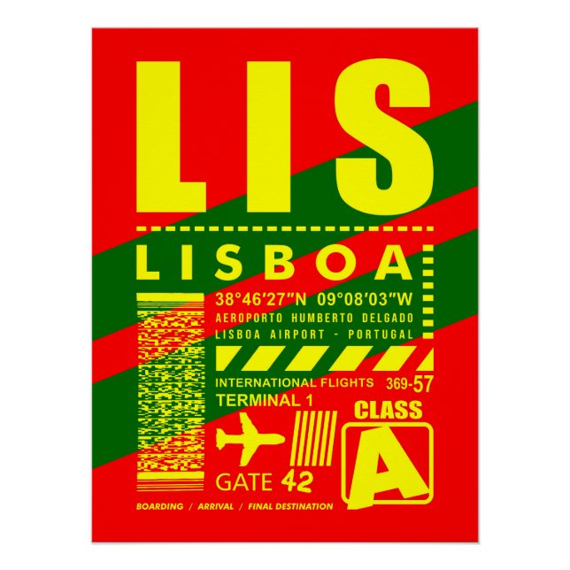 Póster Aeroporto de Lisboa LIS (Frente)