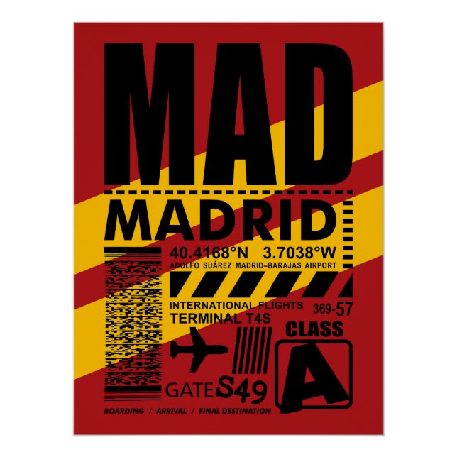 Póster Aeroporto de Madrid MAD (Frente)