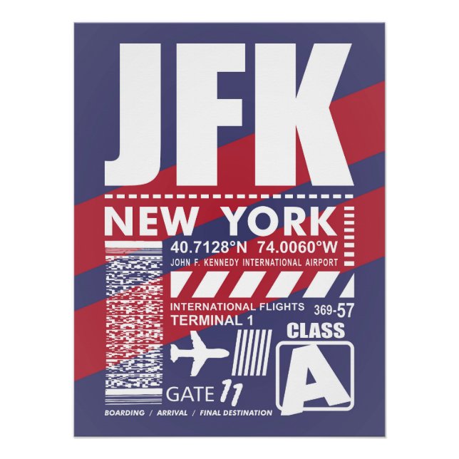 Póster Aeroporto de Nova Iorque JFK (Frente)