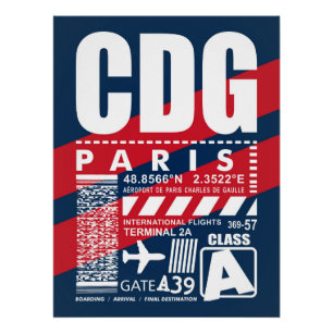 Póster Aeroporto de Paris CDG