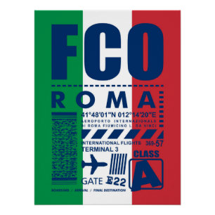 Póster Aeroporto de Roma FCO,