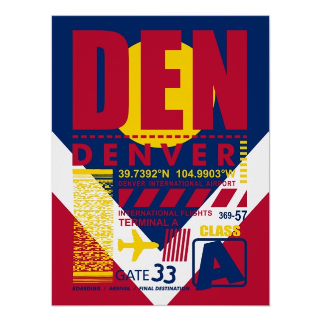 Póster Aeroporto DEN Denver (Frente)