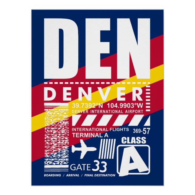 Póster Aeroporto DEN Denver (Frente)