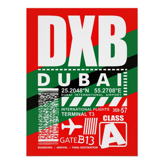 Póster Aeroporto DXB Dubai (Frente)