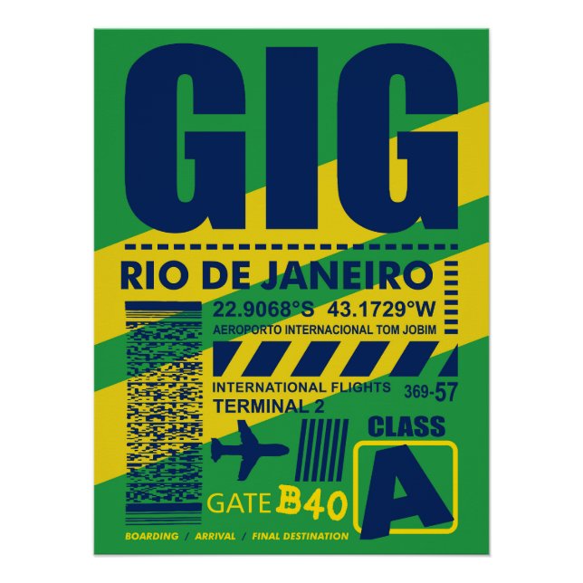 Póster Aeroporto GIG Rio de Janeiro (Frente)