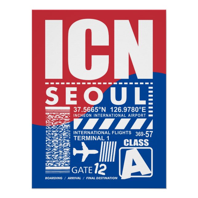 Póster Aeroporto ICN Seoul (Frente)