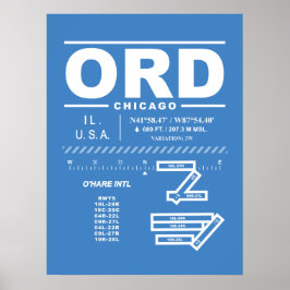 Poster Aeroporto Internacional Chicago O'Hare ORD