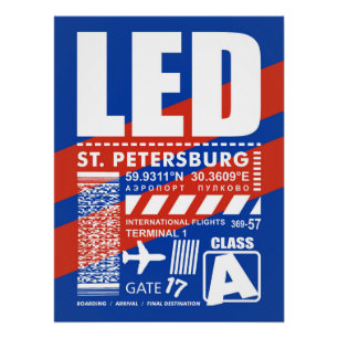 Póster Aeroporto LED Pulkovo São Petersburgo