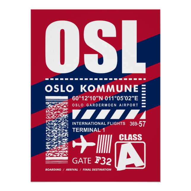 Póster Aeroporto OSL Oslo (Frente)