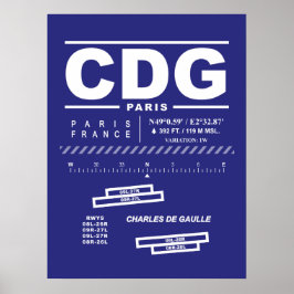 Poster Aeroporto Paris Charles De Gaulle CDG