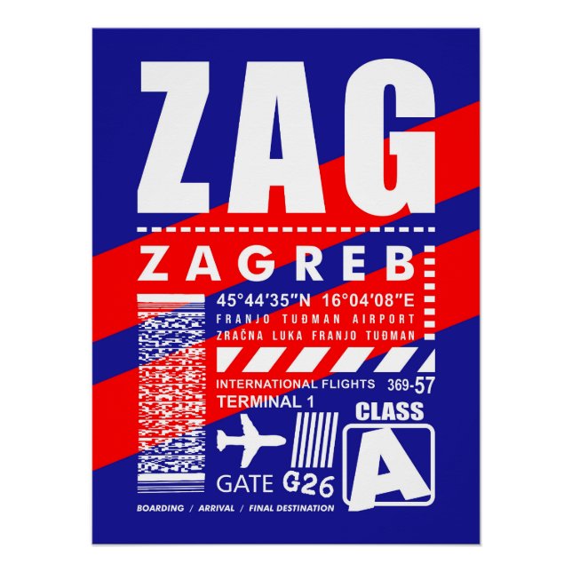 Póster Aeroporto ZAG Zagreb (Frente)