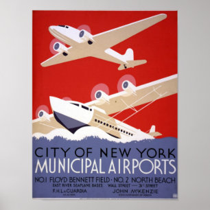 PÓSTER AEROPORTOS MUNICIPAIS DE NOVA IORQUE