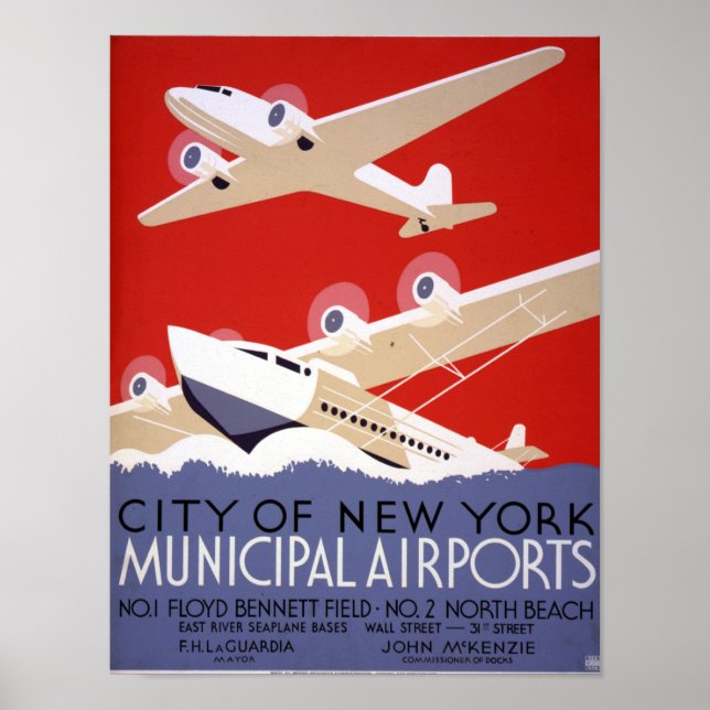 PÓSTER AEROPORTOS MUNICIPAIS DE NOVA IORQUE (Frente)