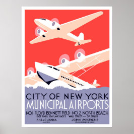Poster Aeroportos municipais de Nova Iorque