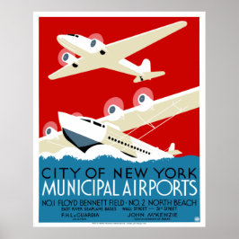 Poster Aeroportos municipais de Nova Iorque 1937