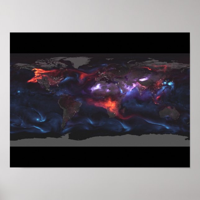 Poster Aerossol Earth Black Carbon, Dust, Ciclones, Cidad (Frente)