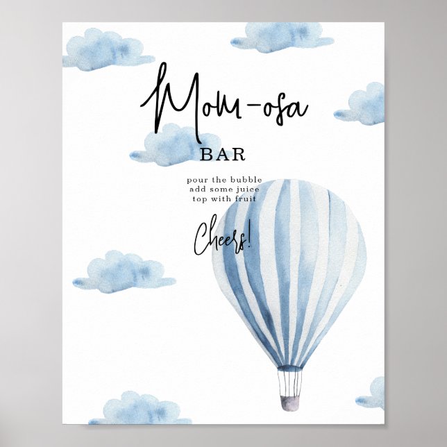 Poster Aeróstato Azul - barra da mamãe (Frente)