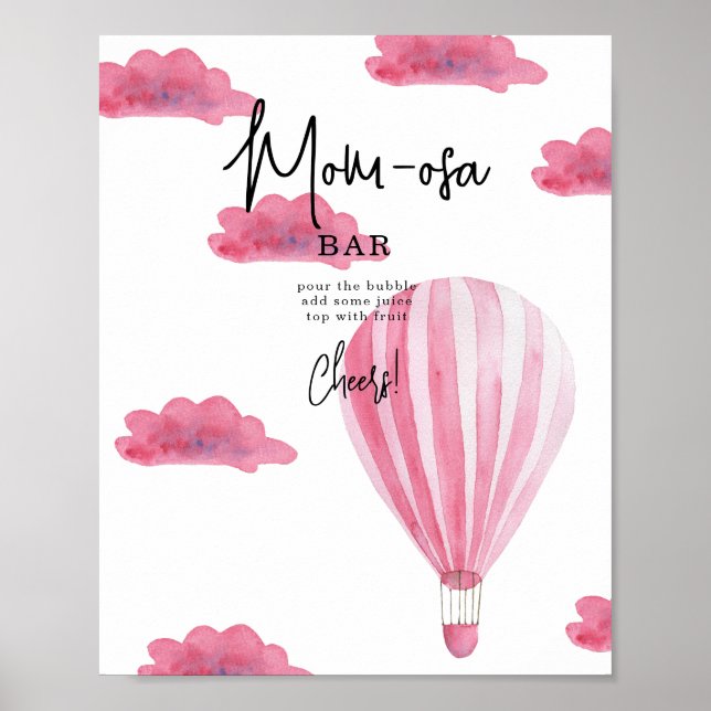 Poster Aerostato Rosa - bar da mamãe (Frente)