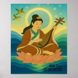 Poster Aestética Personalizada Moderna Japão Deusa Sortud