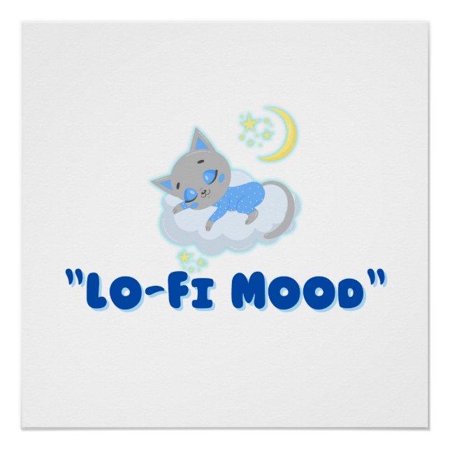 Póster Aestético de Gato de Humor Lo-Fi (Frente)