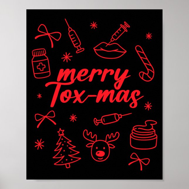 Poster Aesthetic Nurse Injector Botox Er Xmas Merry Tox-m (Frente)