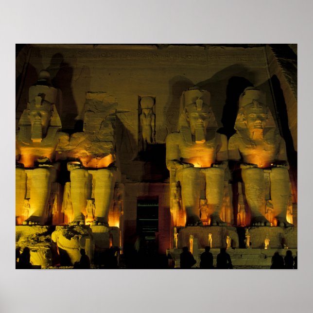 Póster AF, Egito, Abu Simbel. Números Colossais de (Frente)