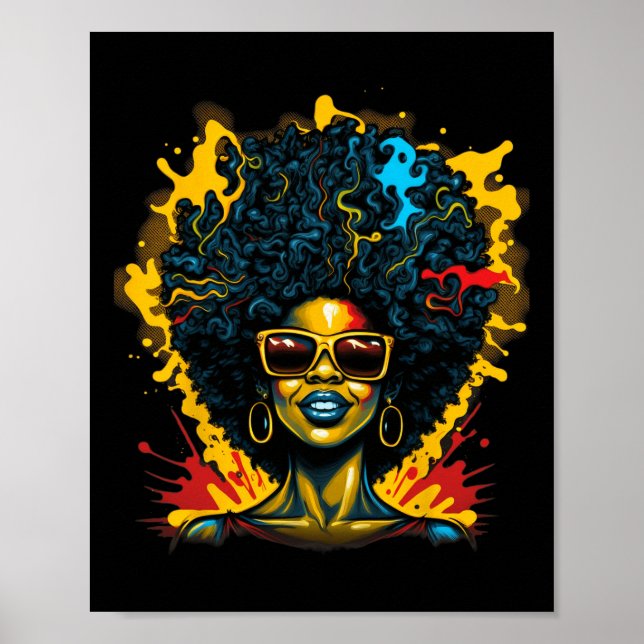 Poster Afair Hair Drug Queen Black History Magic Girl Wom (Frente)