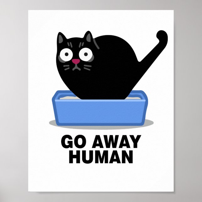 Poster Afastem Humanos Engraçados Gatos Pretos Odeiam Hum (Frente)