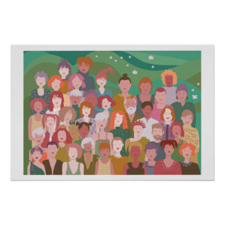 Póster afbeelding groep mensen