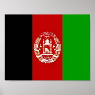 Poster Afeganistão - Bandeira afegã -